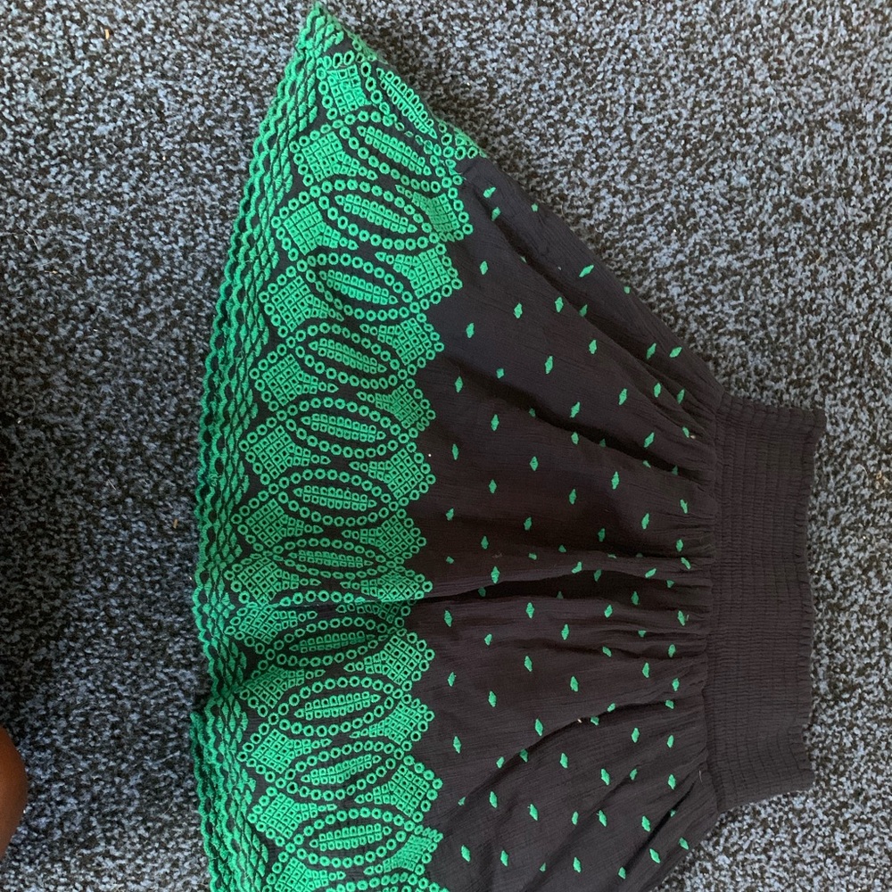J Crew navy and green skirt
